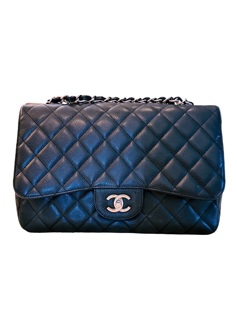 CHANEL Classic Jumbo Single Flap Black Caviar